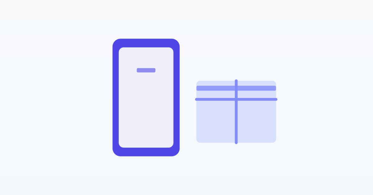 A handset beside a parcel