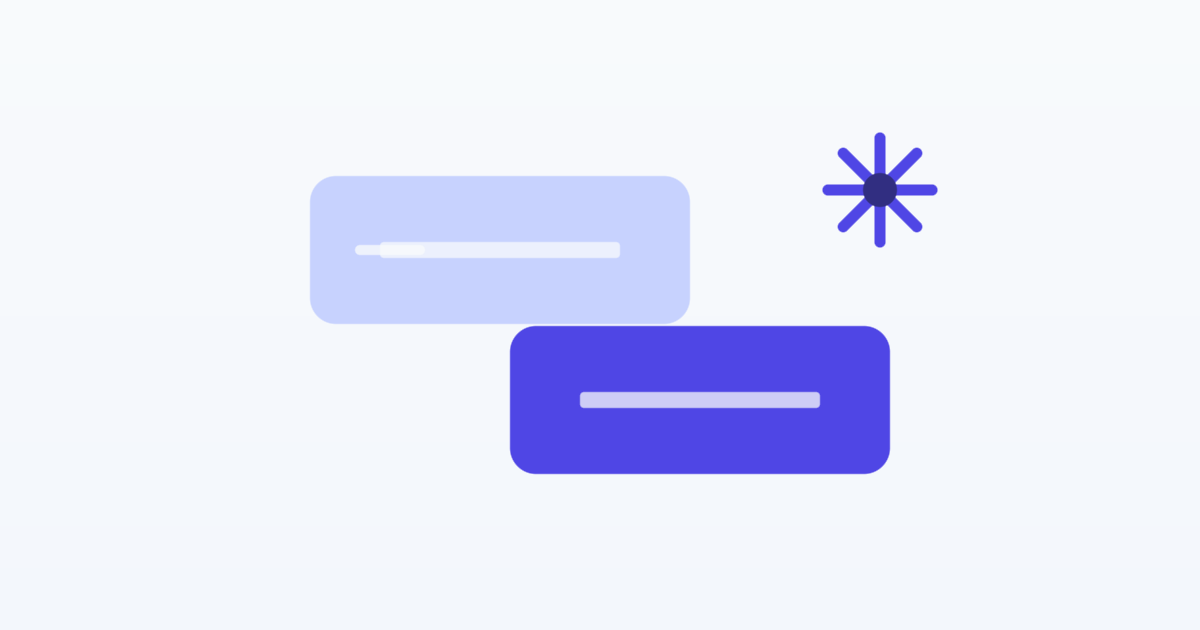 Two message bubbles beside a spark